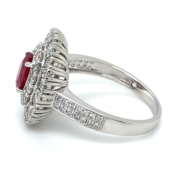 Certified Ruby 1.50ct Diamonds Solid Platinum Ring - Picture 6 of 8